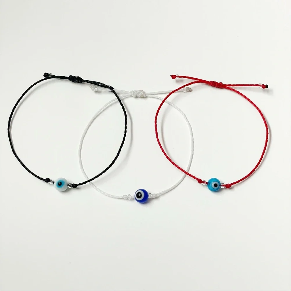 Adjustable Evil Eye String Bracelet